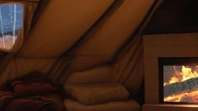 暴风雪夜的温暖角落，在帐篷，壁炉，风雪声氛围中入眠吧！ #白噪音 #助眠声音 #助眠视频