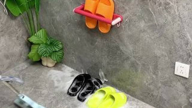 #可伸缩拖鞋架  鞋拖鞋用它收纳不占空间，还能挂毛巾，卫生间干净整洁多了#免打孔  实用省空间 #收