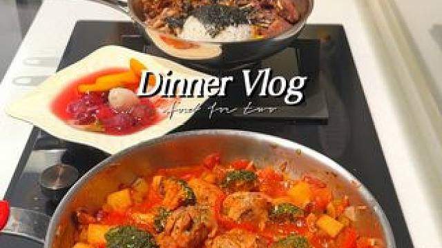 二人食记|好好吃饭是平凡日子里的浪漫 今日食谱： 
-肥牛仔骨双拼饭
-杨梅荔枝饮
-巴斯克炖鸡
#