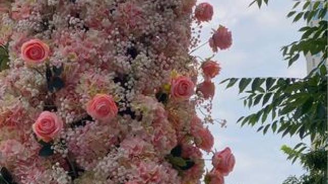 杭州万象城汽车街拍：花与劳斯莱斯是男女都喜欢的吧#劳斯莱斯库里南 #玫瑰花