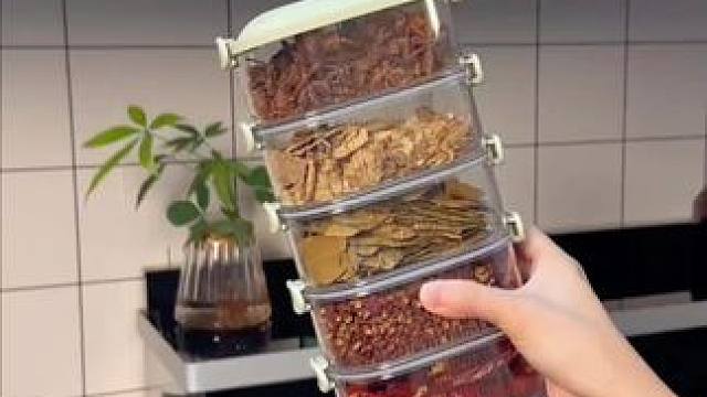 优勤香料收纳盒调料罐盒家用厨房花椒大料佐料储物盒密封罐调味罐 #收纳盒  #调料盒  #调料罐  #