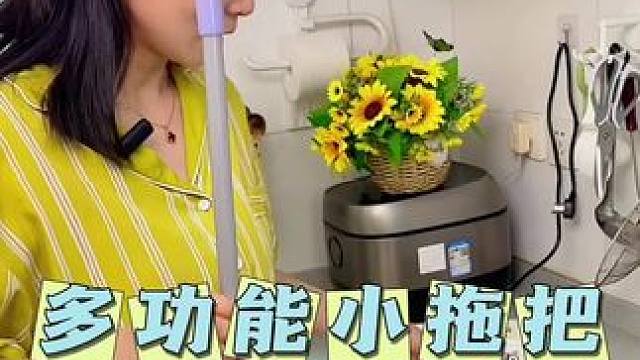 用过的洗脸巾就用小拖把夹起来！不脏手还可以擦高处#家务好帮手 #免手洗拖把 #网红拖把 #洗脸巾拖把