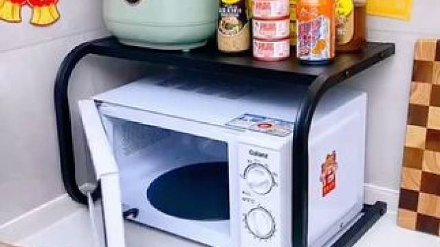 微波炉置物架，上下两层收纳，放在厨房特别方便，结实耐用又不占地方 #置物架  #实用好物  #微波炉