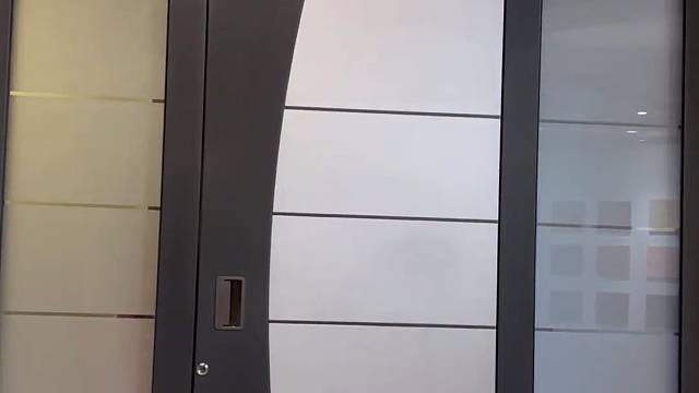 你见过黑白相间玻璃系统门吗#系统门 #苏州 #别墅门 #偏轴门 #TINNO帝诺系统入户门