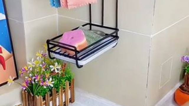 抹布乱搭乱放，既不美观还会滋生细菌，有了这个抹布置物架，再也不怕没地方放了 #抹布置物架  #沥水架