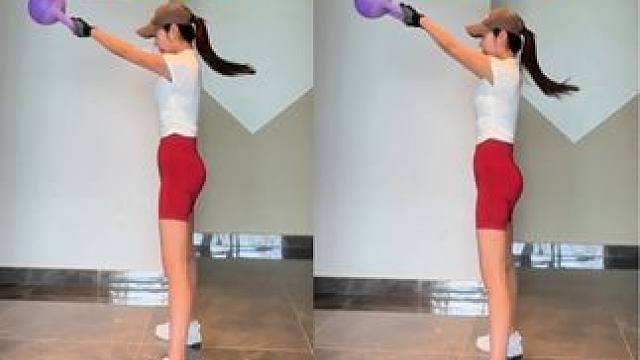 正确摇摆，不伤膝盖‼️❗️#滑盘壶铃燃脂 #一起减肥打卡 #高效燃脂 #翘臀不粗腿