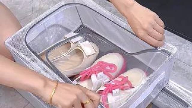 鞋子再多也不怕啦！用这个透明防尘鞋盒收纳干净利落又好找#收纳整理  #鞋子收纳  #鞋子放置方法  