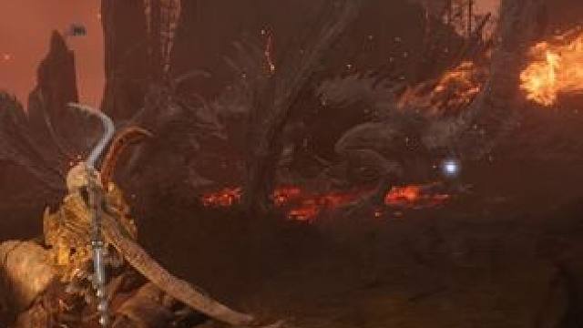 #艾尔登法环 #黄金树幽影 尖刺山的飞龙 双龙 .
尖刺山双飞龙，首次尝试一下 #猎龙大刀 +10
