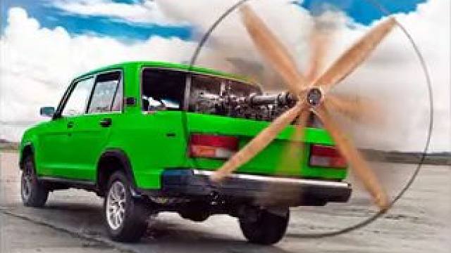 给汽车安装螺旋桨能跑多快？开上路后，眼见为实！#改装 #螺旋桨 #汽车知识 #趣闻