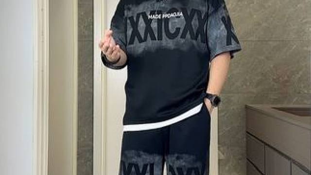 #胖男生夏季穿搭   #休闲套装   #短裤套装 #ootd穿搭