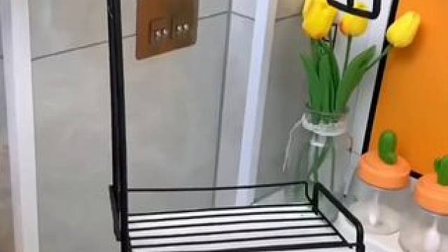 厨房有个这样的#抹布置物架  太方便了，壁挂台式两用 抹布洗碗擦都可以放，好看实用#厨房抹布置物架 