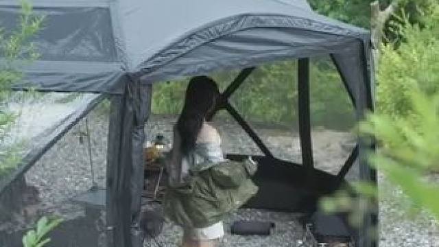 雨中的酒店露营生活！太爽了 #雨中露营 #露营 #户外露营