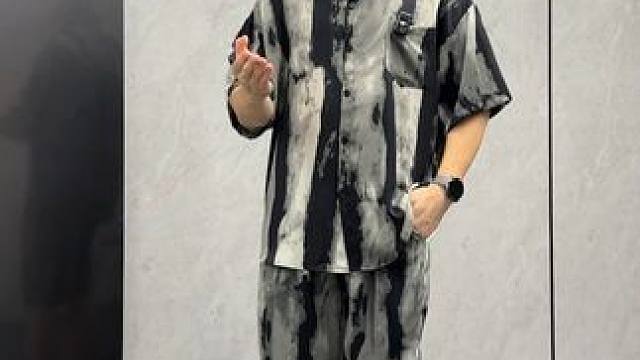 #胖男生夏季穿搭 #品质男装   #显瘦穿搭   #短裤套装
