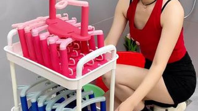 #兔耳脸盆架  可以收纳多个脸盆，家里的鞋刷都可以挂上去，还不占空间#免打孔  #小兔脸盆置物架