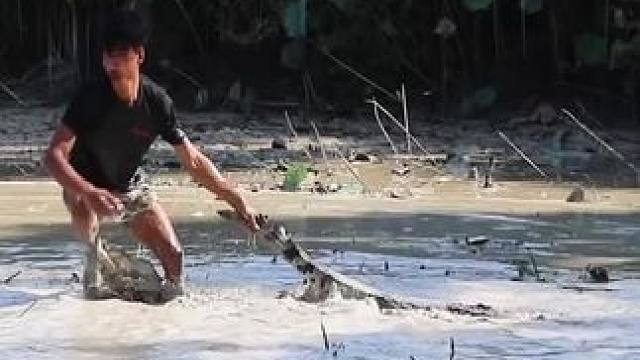 东南亚乡村美食户外抓鱼野炊烤鱼 #我的乡村生活 #原始美味 #农村美食 #东南亚八