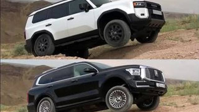 同样是四驱，遇到一个炮弹坑，才知道普拉多和坦克500差别有多大？#越野 #普拉多 #坦克500