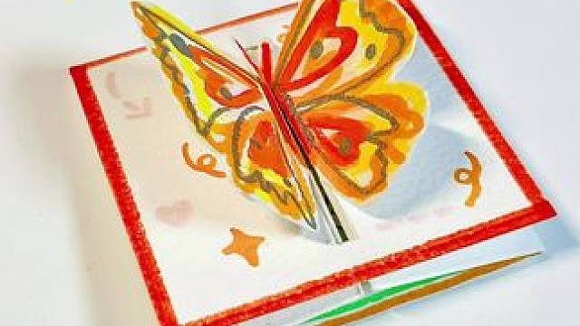 这么梦幻的立体蝴蝶贺卡！我不允许有人不会做！！！#手工diy #自制贺卡#蝴蝶手工#手绘