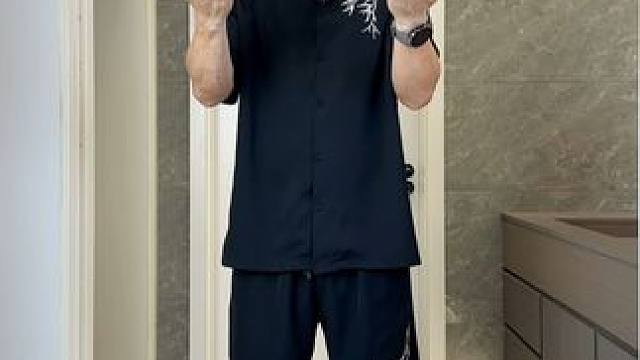 看一眼就怀孕的新中式短裤套装，可惜都是胖子的，一整套一百左右 #微胖穿搭   #显瘦穿搭   #短裤