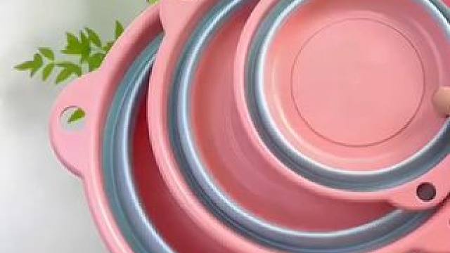 暑假就要结束了。赶紧给孩子准备好脸盆，方便携带收纳又实用！#折叠盆  #方便又实用  #脸盆收纳架