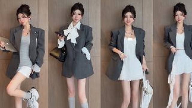 一件灰色西装怎么穿出时髦感 #浅浅期待一下秋冬穿搭 #拿捏精致感ootd #穿出高级感 #简约高级