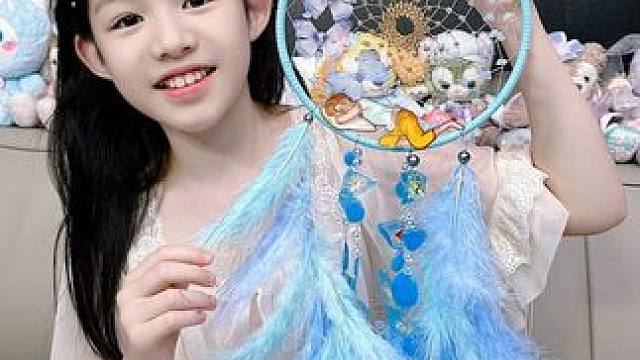 给妹妹用碎锅盖做个捕梦网#宠妹妹