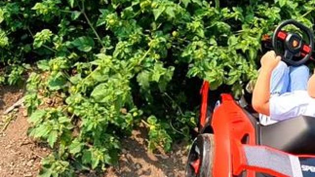 大孙子的漂移车太厉害啦，啥路都能走，太有劲直往草里钻#户外美食 #越野兄弟 #乡村味道 