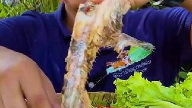 阿嘎吃泰式野菜辣椒️炖野生鱼 #泰国特色#泰国美食#泰国生活#美食分享#原始生活