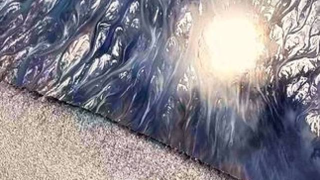 潮汐为笔，大地着墨，太阳下的潮汐树像一幅水墨画在钱塘江徐徐展开#千里江山图 #潮汐树