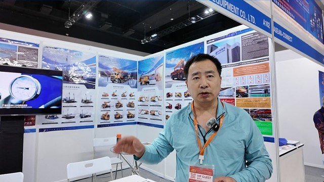 济宁久邦工程机械设备有限公司国际事业部主管田纪争：公司自有专业研发团队、专业生产线，此次参展，期待以