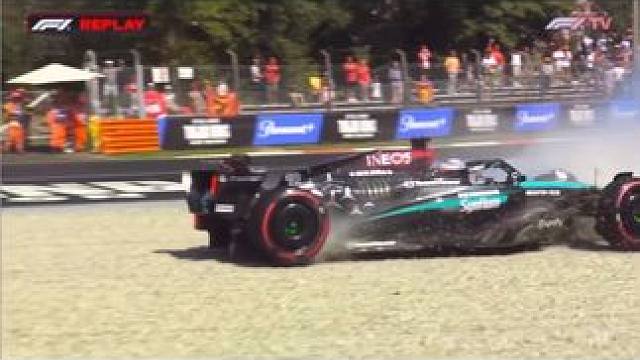 安东内利首秀上墙引发红旗 #2024f1意大利大奖赛  一练，安东内利首秀在11号弯上墙引发红旗，汉