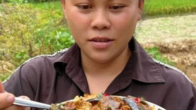 今天摘些秋茄子来炒鸡蛋，又香又辣非常下饭 #美食 #下饭菜 #农村生活 #农村美食