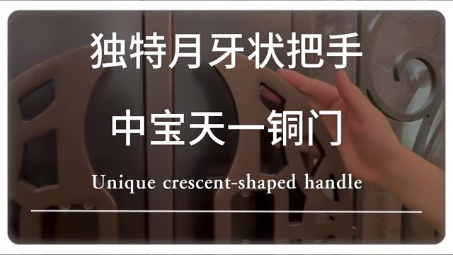 独特月牙状把手#铜门 #苏州 #中宝天一铜门 #别墅门 #系统门