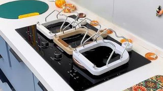 终于找到这款高颜值的奶油风锅盖架，免打孔挂墙上不占空间，大小锅盖都可以放#厨房好物  #锅盖架  #