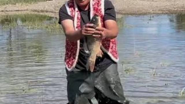 #户外捕鱼 #好大一条鱼