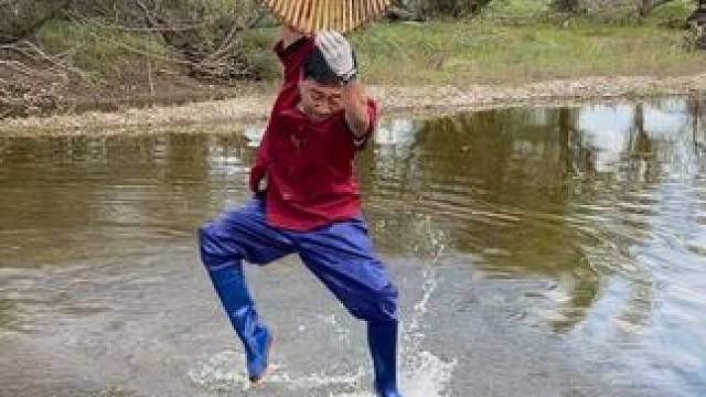 #户外捕鱼 #好大一条鱼