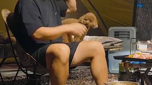 单人自驾过夜露营，带着自己的爱宠，雨中搭帐篷吃美食， #露营 #沉浸式露营 #露营美食 #露营装备 