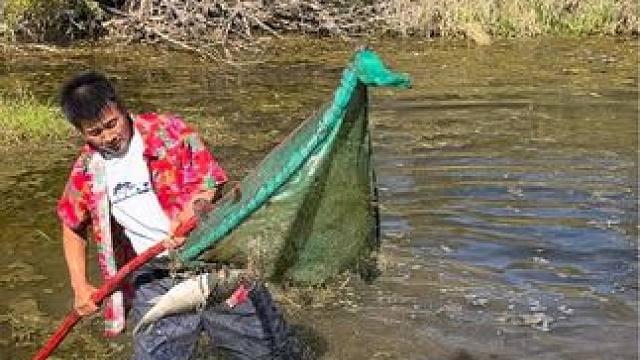 #户外捕鱼 #好大一条鱼