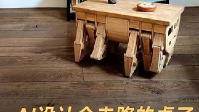 AI设计会走路的桌子，平滑行走 运送咖啡 当代版木牛流马？老外造出“会走路的桌子”，效果太神奇 #A