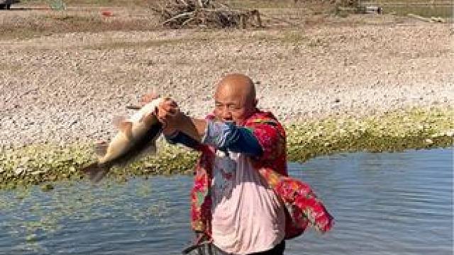 #户外捕鱼 #好大一条鱼