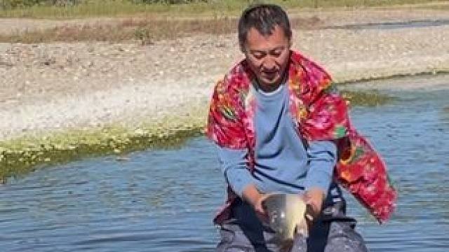 #户外捕鱼 #好大一条鱼