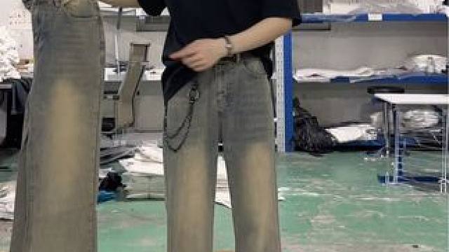 黄泥微喇颜色没那么黄了，不知道粉丝拿到手喜不喜欢 小个子1米6也能穿了#cleanfit #牛仔裤 