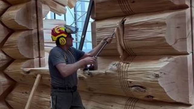 加拿大北美原树建造木屋别墅设计。 #木屋建造 #别墅施工 #谁不想拥有一个小木屋呢 #木结构 #木结