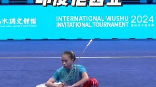 女子剑术亚军 #武术 #国际武术邀请赛 #剑术 #印度尼西亚 #一套动作行云流水 女子剑术第二名9.