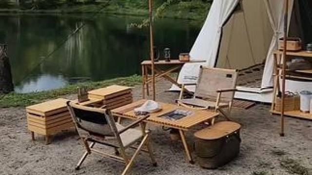 原木家具，重装春帐露营 #露营报告