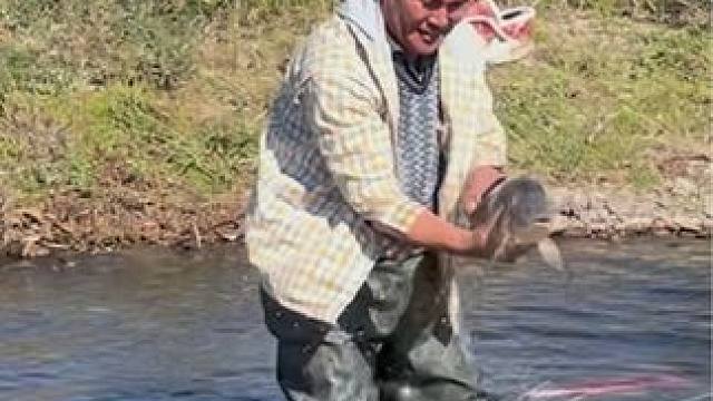 #户外捕鱼 #好大一条鱼