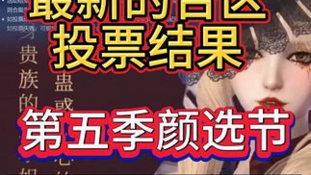 最新的合区投票 结果出来了！第五季颜选节【哥特篇】9月26日#妄想山海 #合区 #颜选节 #游戏解说