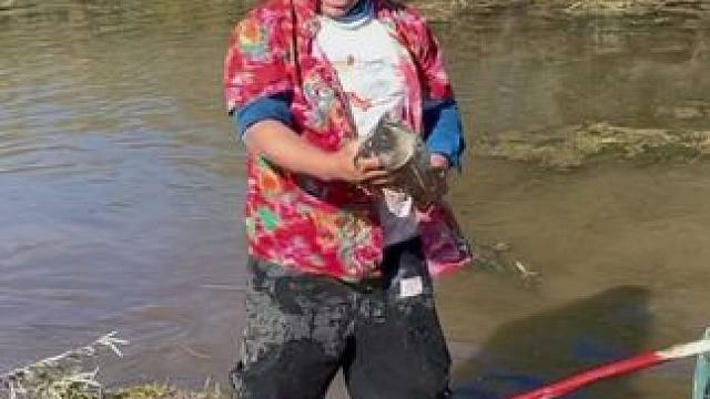 #户外捕鱼 #好大一条鱼