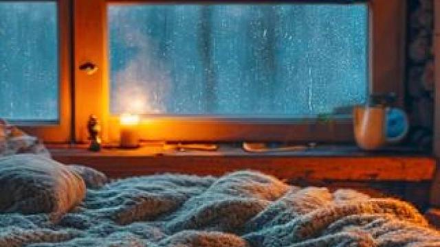 助眠视频，雨打在窗户上，小屋里温暖而宁静，听雨声，放松睡眠 #白噪音 #助眠声音 #解压助眠 #助眠