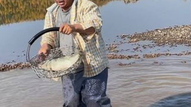 #户外捕鱼 #好大一条鱼