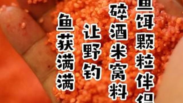 鱼饵的超强颗粒伴侣，必试碎酒米窝料，让野钓鱼获满满 鱼饵的超强颗粒伴侣，必试碎酒米窝料，让野钓鱼获满